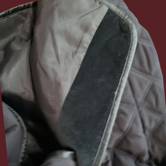 Vintage Billion Quilted Jacket With Velvet Collar Front Blue Navy Womens Size 7 - Picture 14 of 15